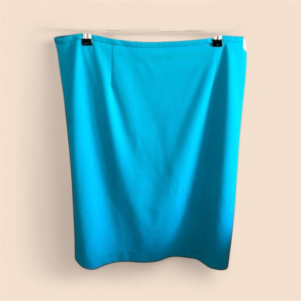 Calvin Klein Women’s Size 12 Vibrant Turquoise Blue  Pencil Skirt Retro Career